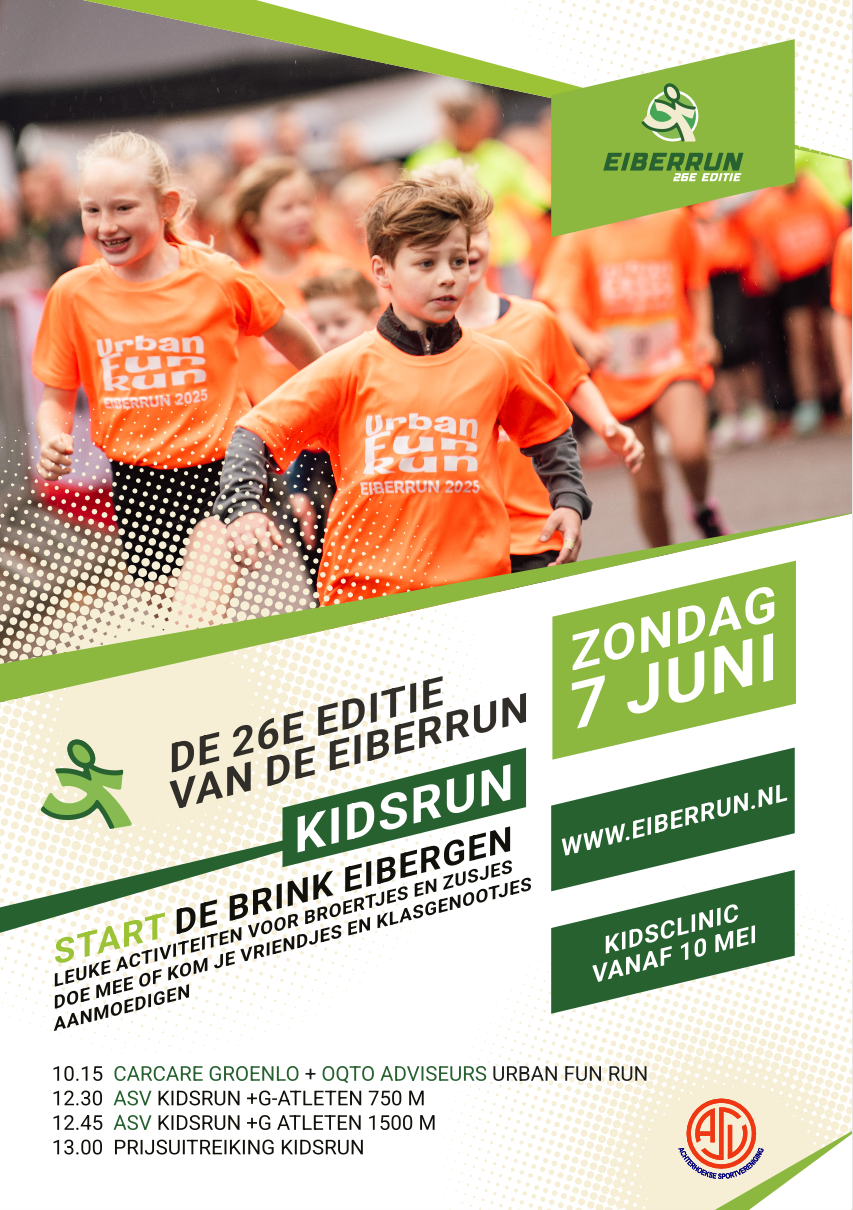 Doe zondag 7 juni mee aan de Eiberrun!